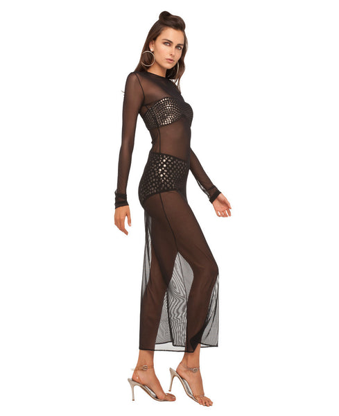 LONG SLEEVE <br>CREW NECK GOWN