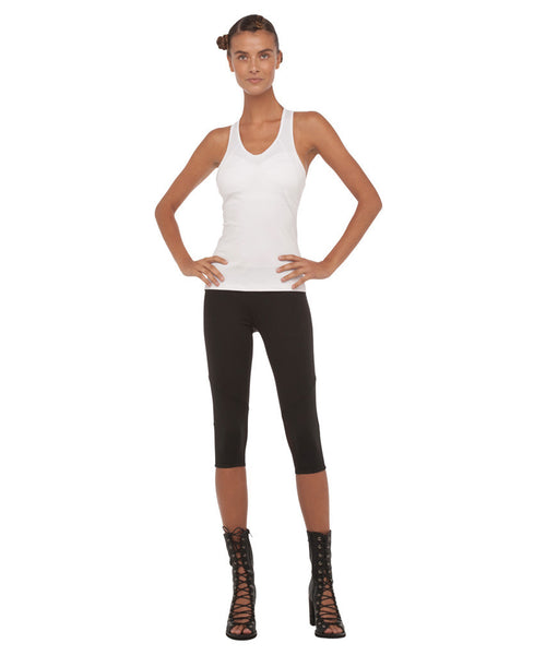 SIDE STRIPE CAPRI WITH MESH INSERT